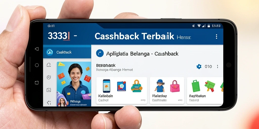 Antarmuka aplikasi 333I yang menunjukkan fitur Cashback yang menarik.