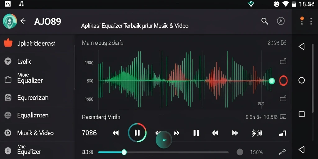 Tampilan antarmuka AJO89 menunjukkan pengaturan Equalizer dengan jelas.