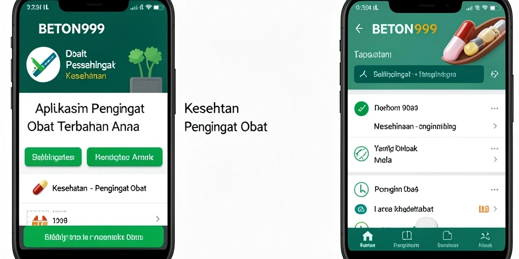 Antarmuka aplikasi Pengingat Obat BETON999 yang mudah digunakan.