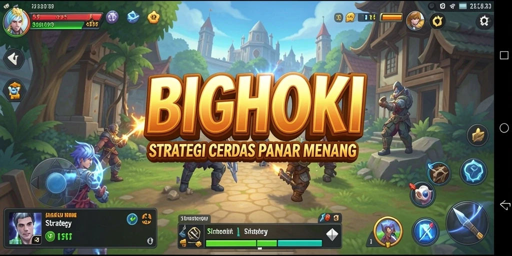 Tampilan antarmuka BIGHOKI yang menampilkan elemen strategi yang canggih.