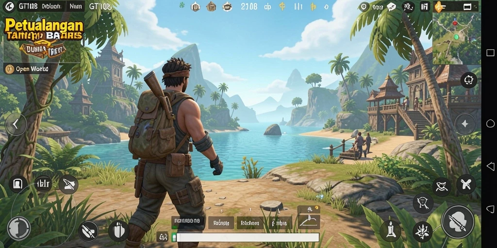 Tampilan antarmuka GT108 dengan pemandangan Open World yang menakjubkan.