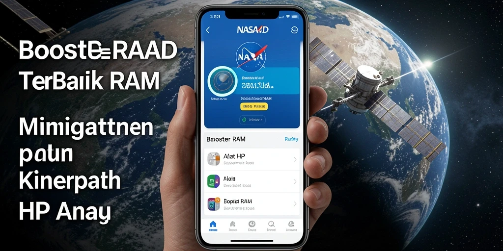 Antarmuka pengguna sederhana dari NASA4D yang menunjukkan fitur Booster RAM.