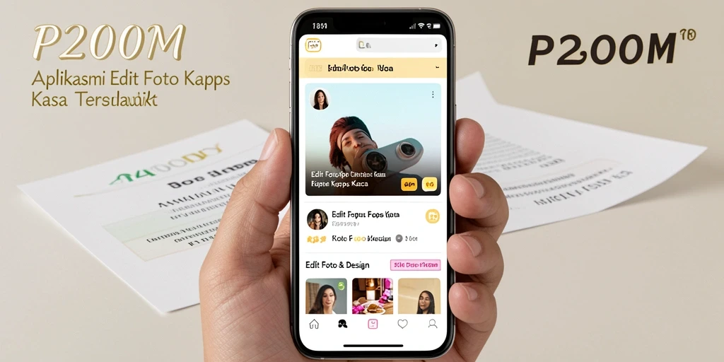 Antarmuka P200M yang user-friendly dalam mengedit foto kertas kaca.
