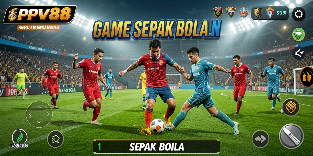 Antarmuka permainan sepak bola yang menarik dan interaktif.