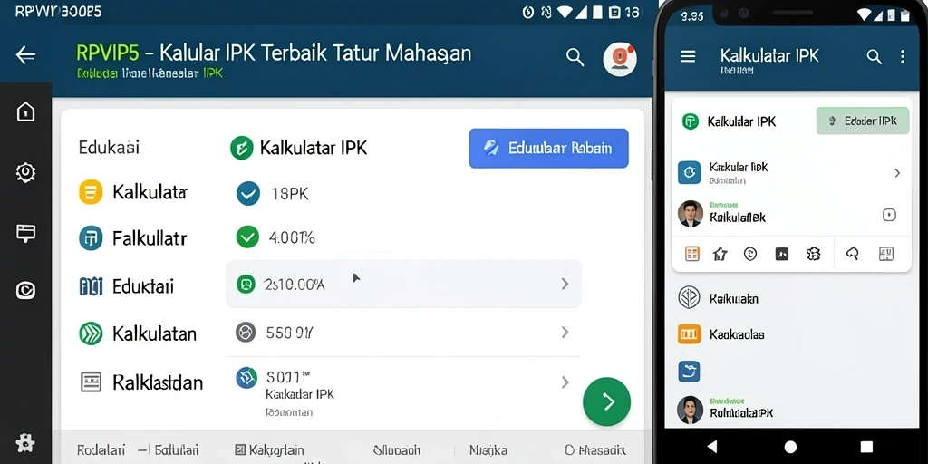 Tampilan antarmuka RPVIP5 yang sederhana untuk Kalkulator IPK.