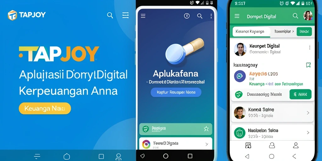 Tampilan antarmuka aplikasi TAPJOY yang bersih dan intuitif.